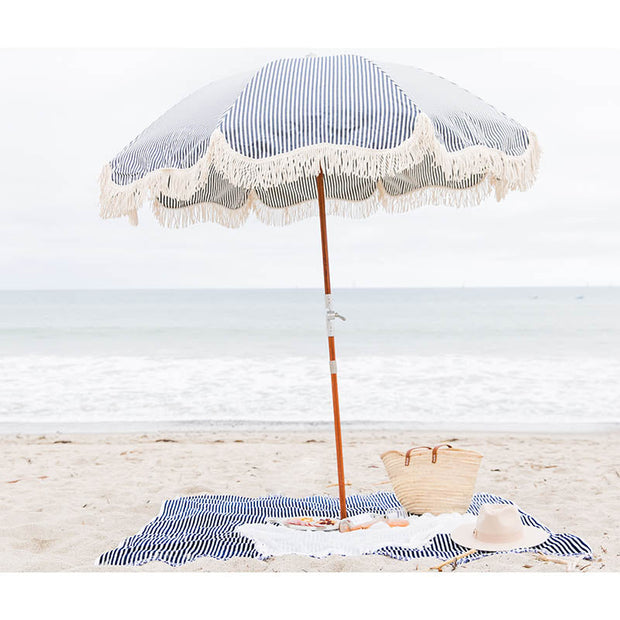 Beach Blanket - Navy Stripe