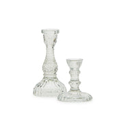 Salerno Glass Taper Holders - Clear