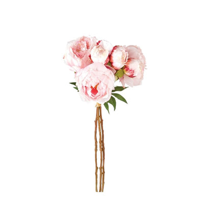 Pink Faux Peony Stems