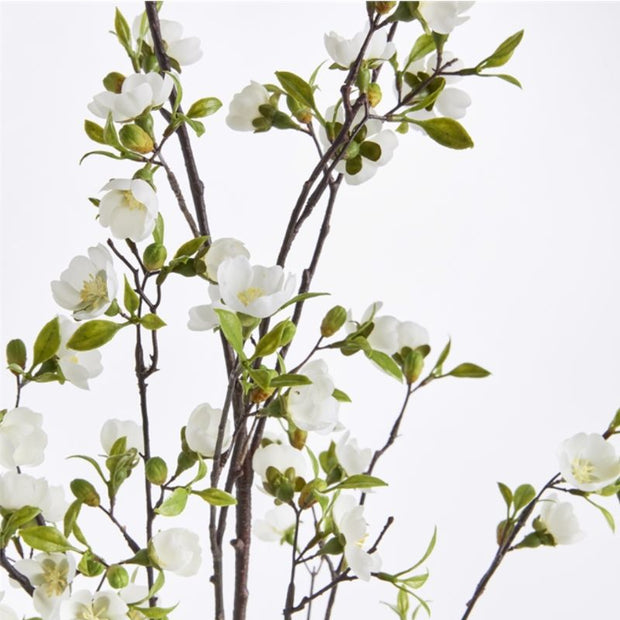 White Faux Cherry Blossom Branch - Set of 2