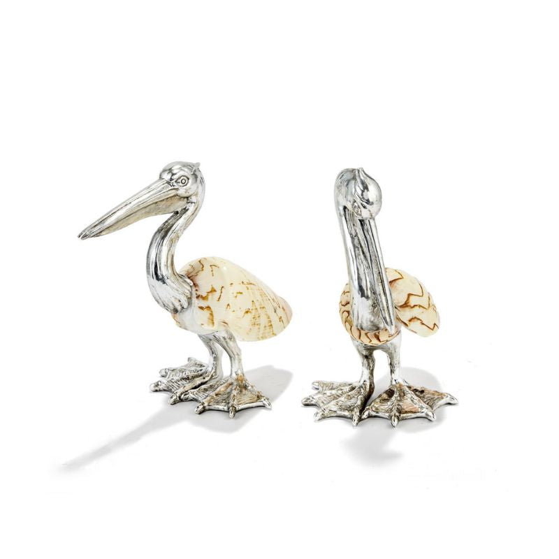 Pelican Shell Sculptures - Set of 2