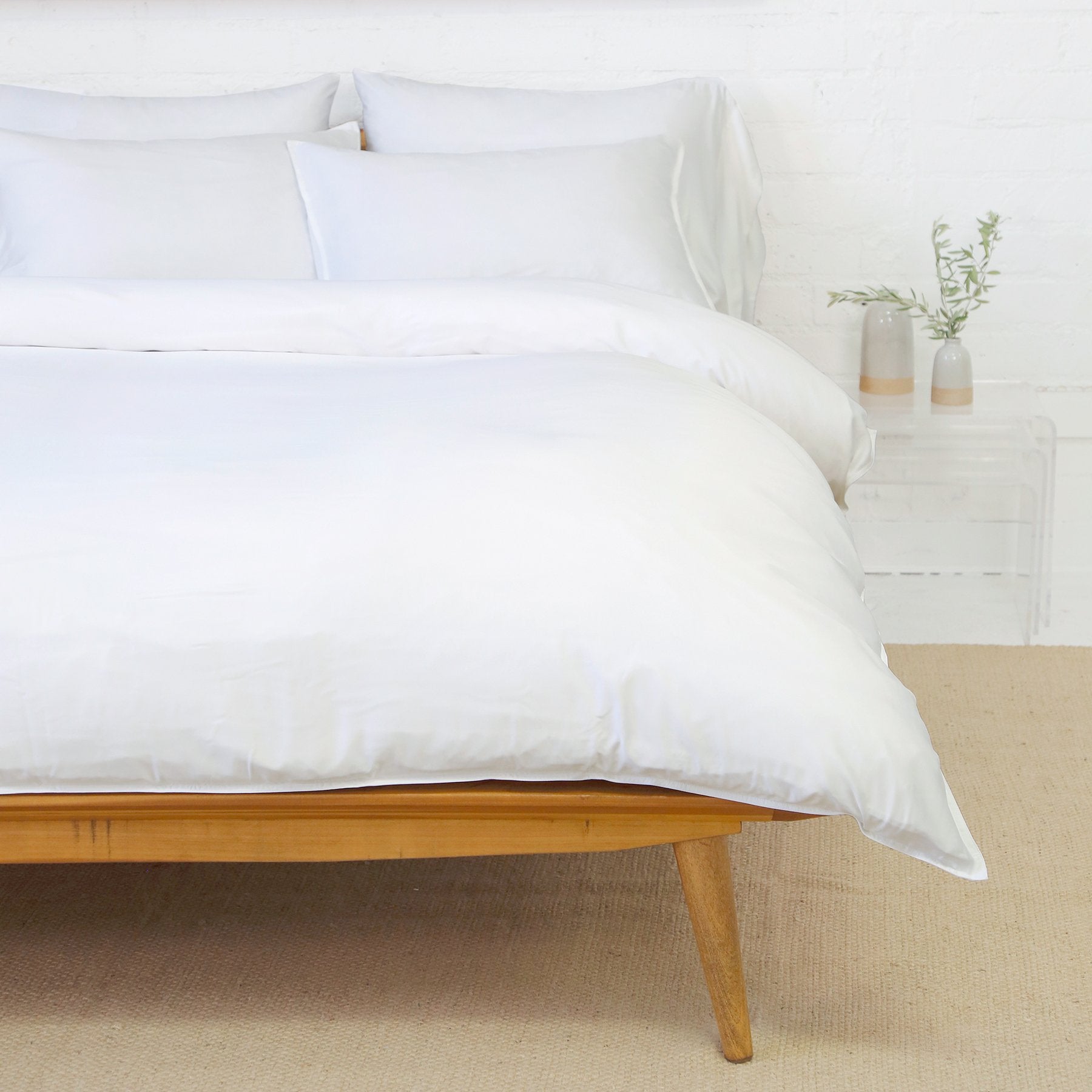 Bamboo Duvet and Sham Set in White by Pom Pom at Home