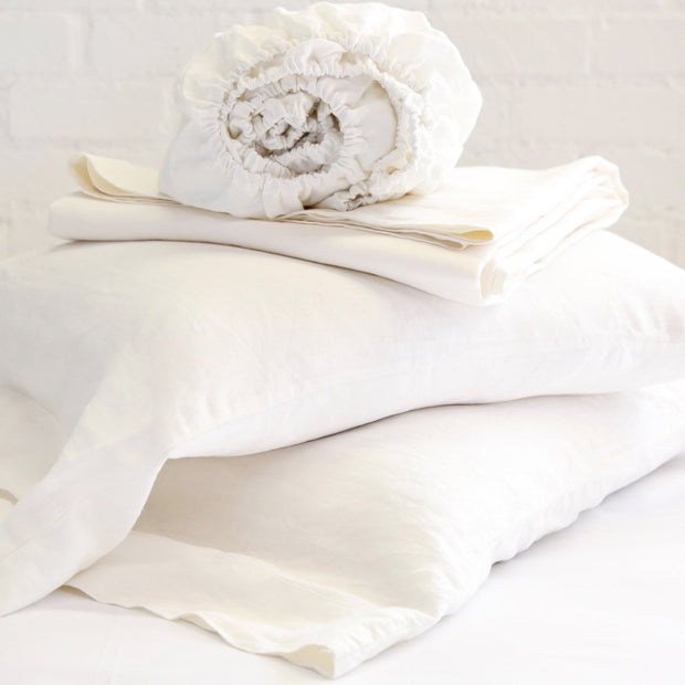 Linen Sheet Set in Cream By Pom Pom at Home