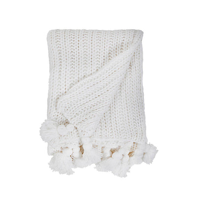 Cambria Throw in White by Pom Pom at Home