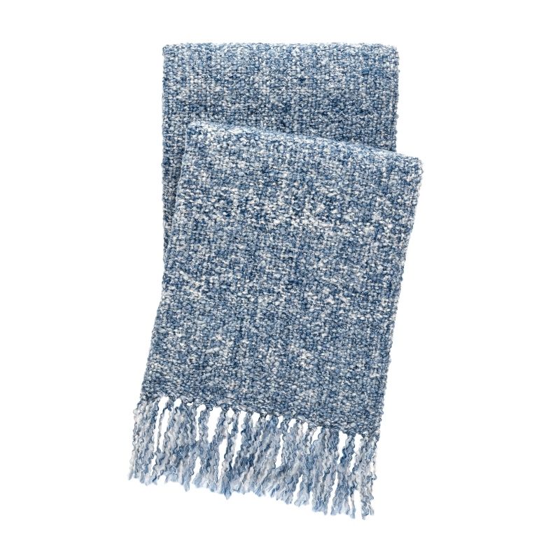 Beach Boucle Indoor/Outdoor Throw - Navy
