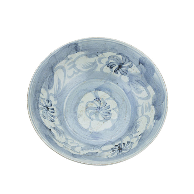 Painted Floral Shallow Bowl