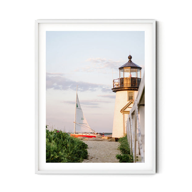 Brant Point Lighthouse Sailboat Print