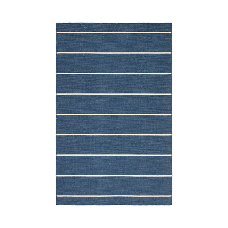 Cos Cob Stripe Wool Rug - Navy