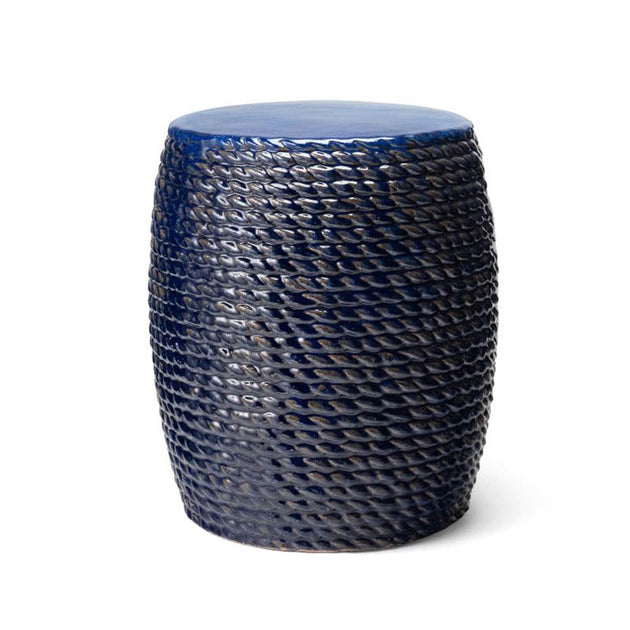 Annapolis Navy Blue Garden Stool - Cailini Coastal