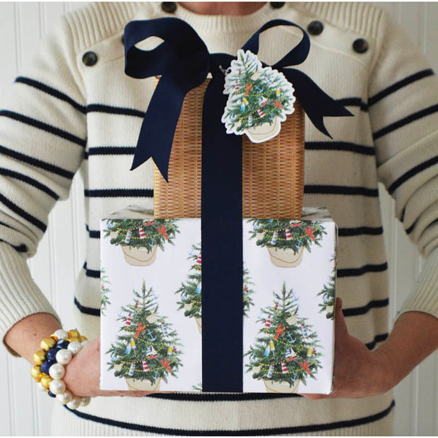 Coastal Christmas Tree Gift Wrap Roll