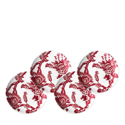 Botanical Crimson Appetizer Plates