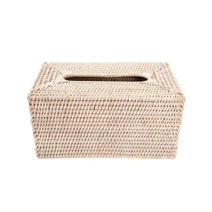 Sconset Rectangular Tissue Box Cover - White-Washed