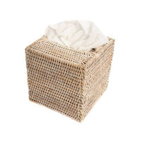 Sconset Column Tissue Box Cover - White-Washed