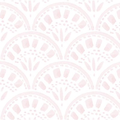 Riley Scallop Blush Pink Wallpaper
