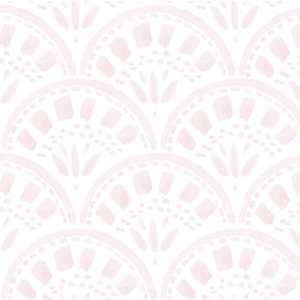 Riley Scallop Blush Pink Wallpaper