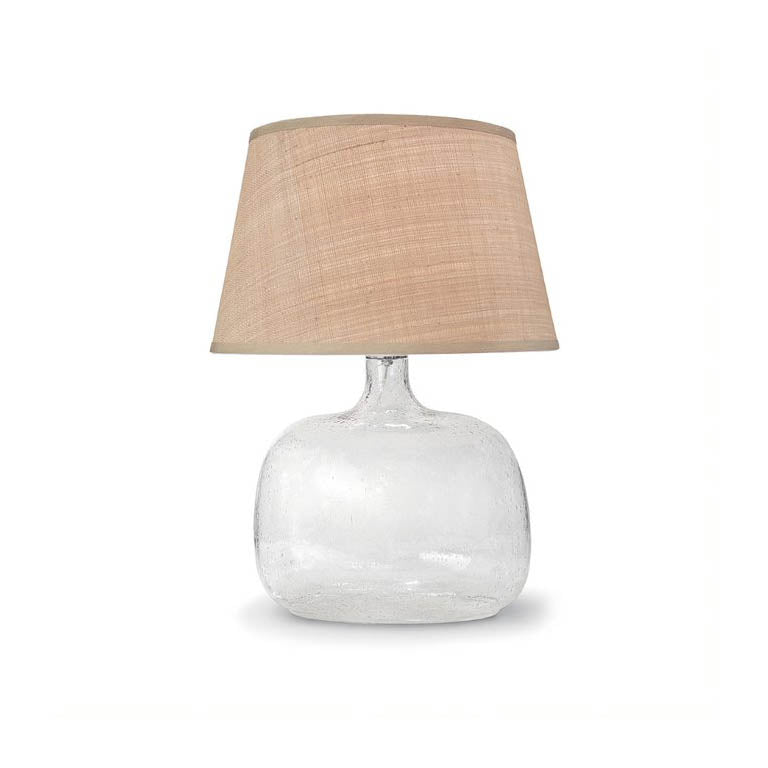 Seeded Oval Glass Table Lamp