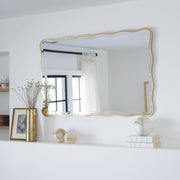 Golden Wave Rectangle Mirror