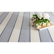 Castaway Stripe Cotton Rug - Navy Blue