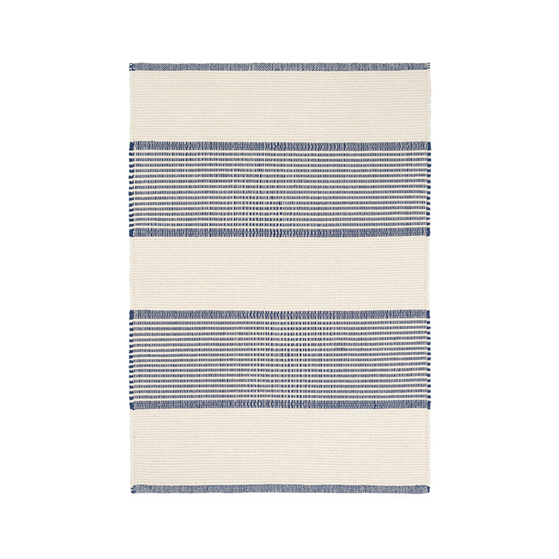 Castaway Stripe Cotton Rug - Navy Blue