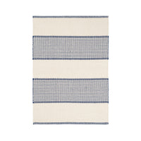 Castaway Stripe Cotton Rug - Navy Blue