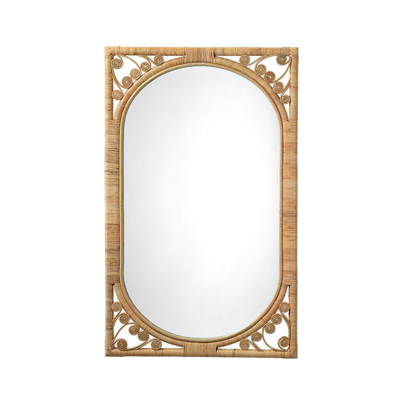 Image of Oval Princeville Rattan Mirror