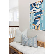 Ocean Waves Stripe Linen Pillow with Insert