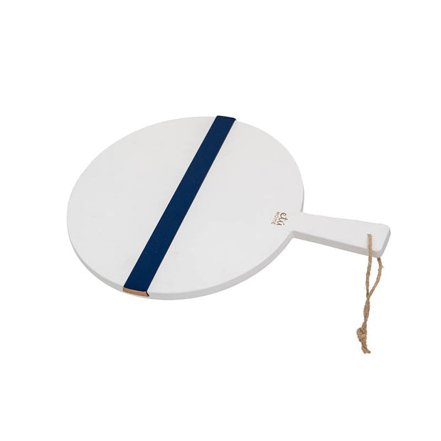 Limited Edition Petit Round Charcuterie Board - White & Navy