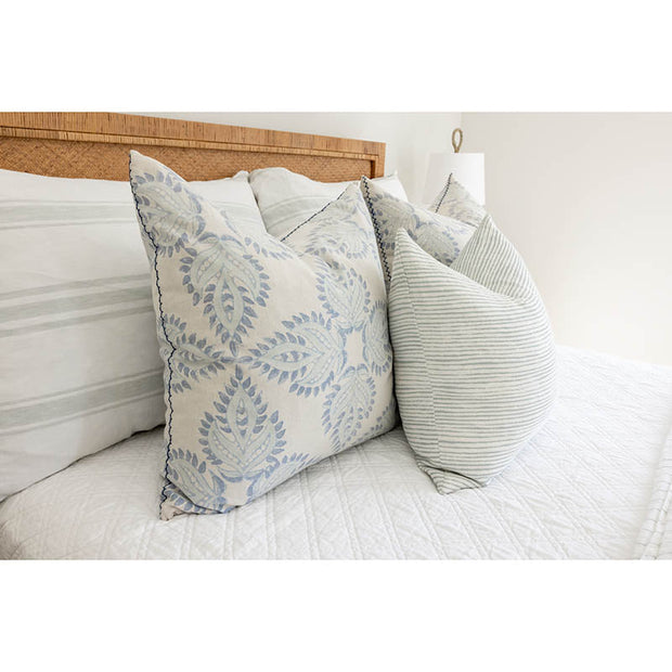 Ocean Waves Stripe Linen Pillow with Insert