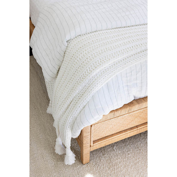 Cambria Throw in White by Pom Pom at Home