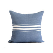 French Blue Classic Stripe Linen Pillow with Insert