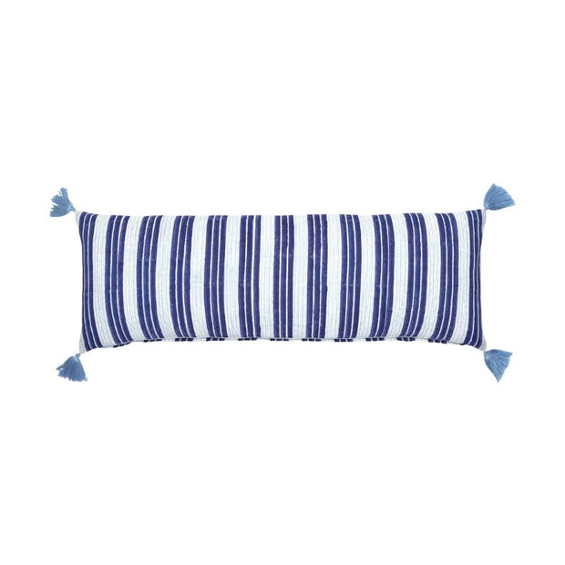 Vintage Stripe Indigo Lumbar Pillow with Insert by John Robshaw