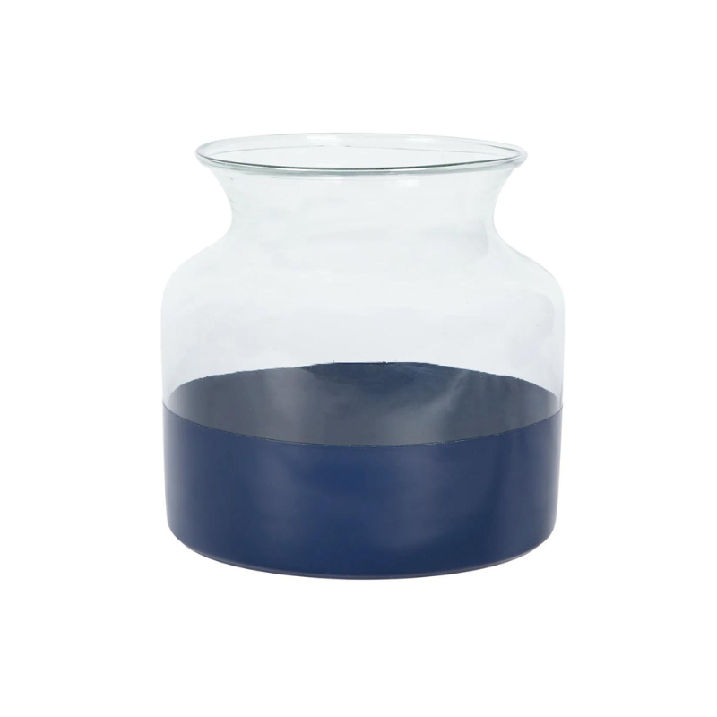 Navy Dipped Vase