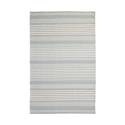 Teal Cabana Stripes Versatile Indoor/outdoor Washable Rug Blue, Green  Modern Coastal Stripes Vinyl With Non-slip Latex Backing 