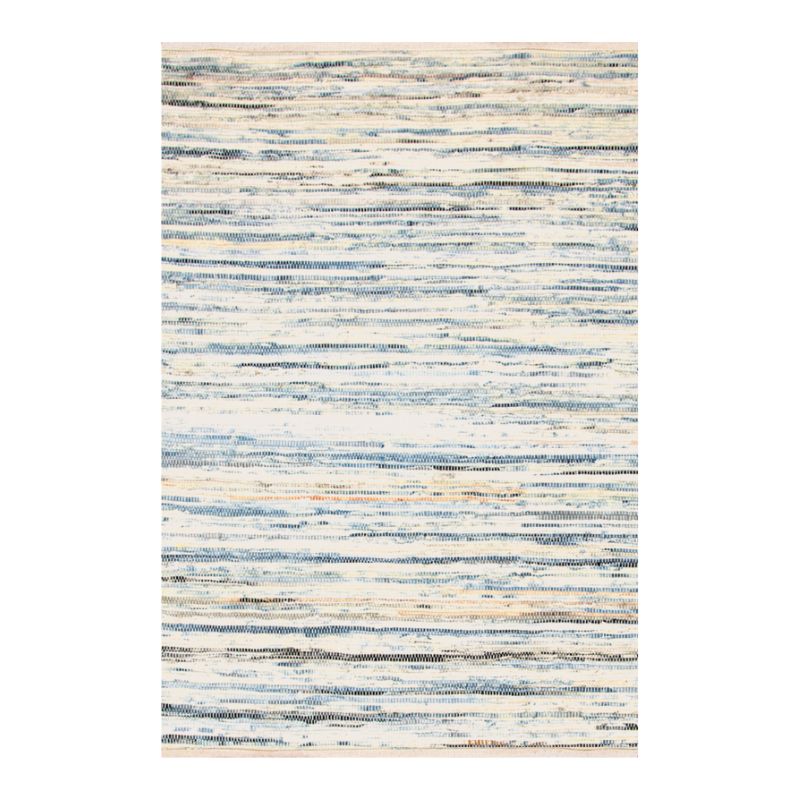 Denim Rag Stripe Woven Cotton Rug