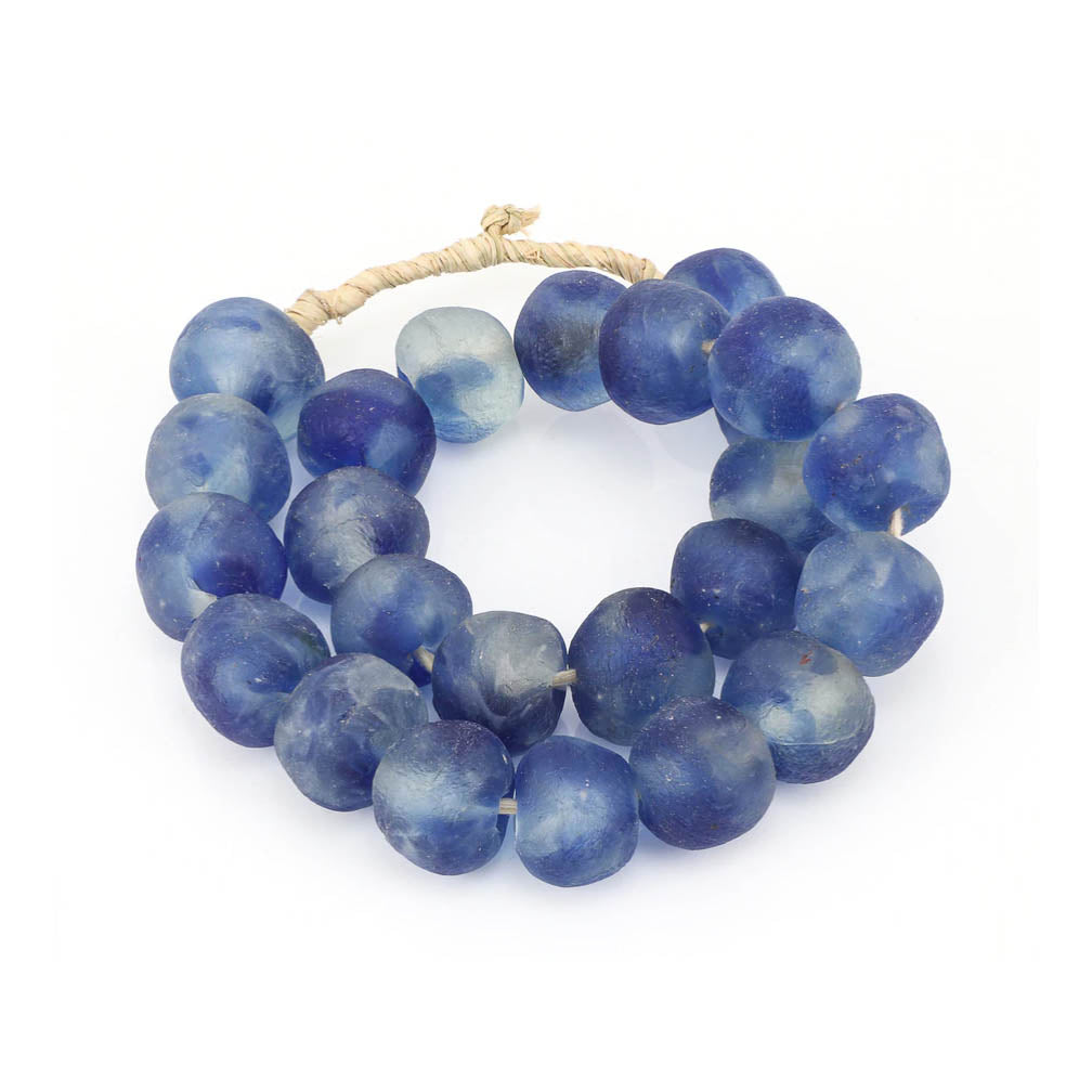Tumbled Sea Glass Round Beads Frosted Navy, 4 Beads – EOS Designs