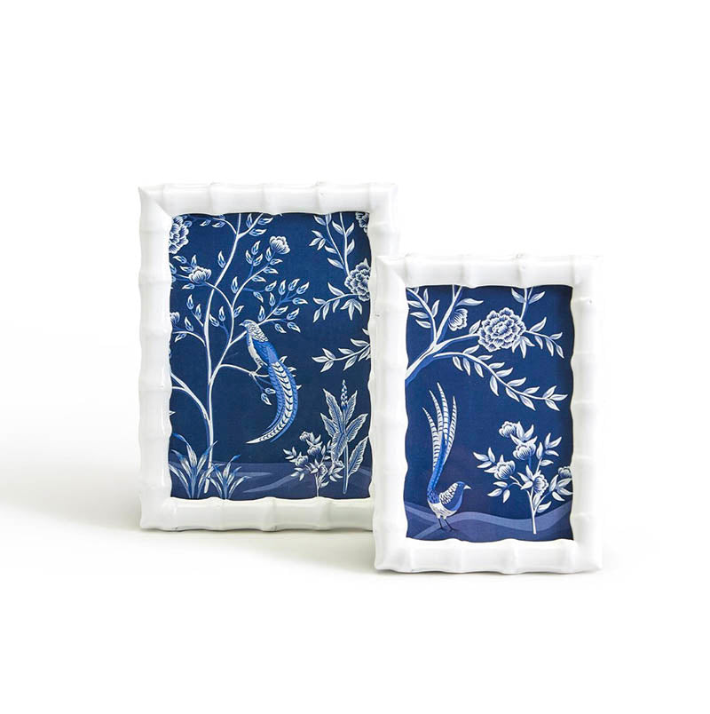 Napali Faux Bamboo Photo Frame - White