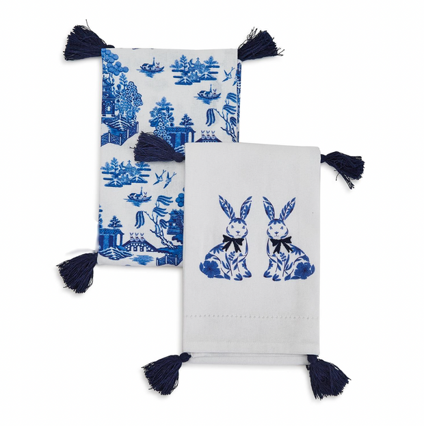 Chinoiserie Bunny Dish Towel Set