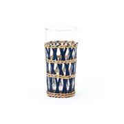 Island Wrapped Navy Ice Tea Glasses by Amanda Lindroth