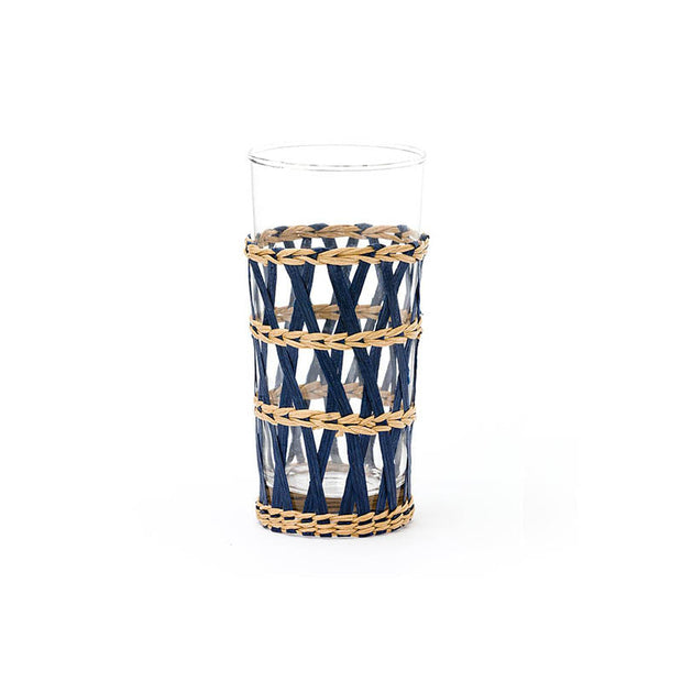 Island Wrapped Navy Ice Tea Glasses