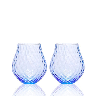 Balboa Stemless Wine Glasses - Blue