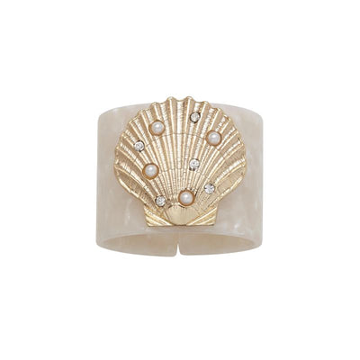 Jeweled Shell Napkin Rings
