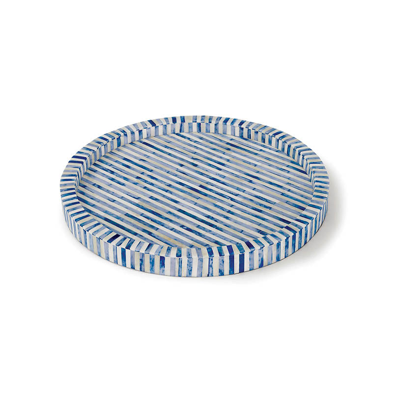 Bone and Indigo Round Tray