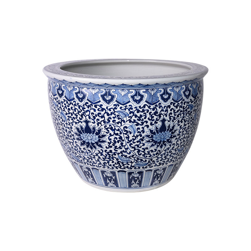 Oversized Chinoiserie Porcelain Planter